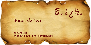 Bese Éva névjegykártya
